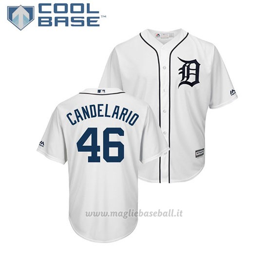 Maglia Baseball Uomo Tigers Jeimer Candelario Cool Base Majestic 1ªBianco